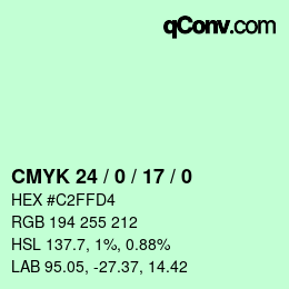 Color code: CMYK 24 / 0 / 17 / 0 | qconv.com