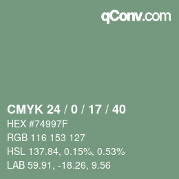 Código de color: CMYK 24 / 0 / 17 / 40 | qconv.com