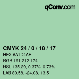 Código de color: CMYK 24 / 0 / 18 / 17 | qconv.com