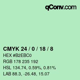Color code: CMYK 24 / 0 / 18 / 8 | qconv.com