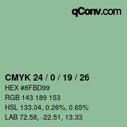 Color code: CMYK 24 / 0 / 19 / 26 | qconv.com