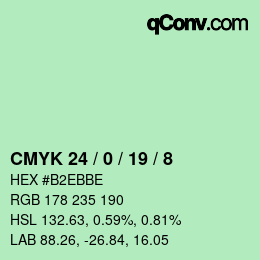 Farbcode: CMYK 24 / 0 / 19 / 8 | qconv.com