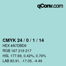 颜色代码: CMYK 24 / 0 / 1 / 14 | qconv.com
