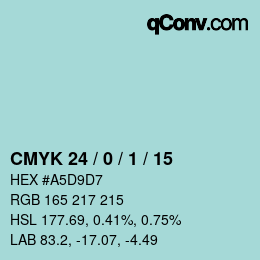 Color code: CMYK 24 / 0 / 1 / 15 | qconv.com