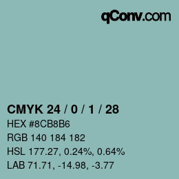 Color code: CMYK 24 / 0 / 1 / 28 | qconv.com