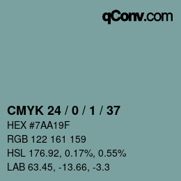 颜色代码: CMYK 24 / 0 / 1 / 37 | qconv.com