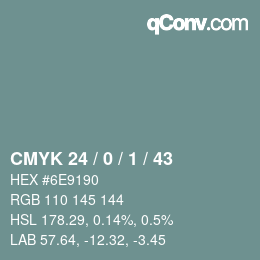 Color code: CMYK 24 / 0 / 1 / 43 | qconv.com