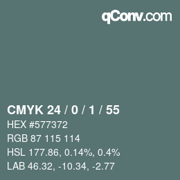 颜色代码: CMYK 24 / 0 / 1 / 55 | qconv.com
