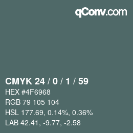 カラーコード: CMYK 24 / 0 / 1 / 59 | qconv.com