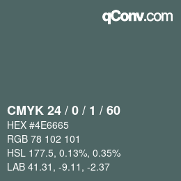 Color code: CMYK 24 / 0 / 1 / 60 | qconv.com