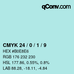 カラーコード: CMYK 24 / 0 / 1 / 9 | qconv.com