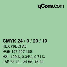 Farbcode: CMYK 24 / 0 / 20 / 19 | qconv.com