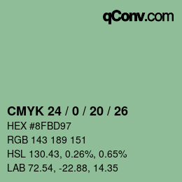 Color code: CMYK 24 / 0 / 20 / 26 | qconv.com