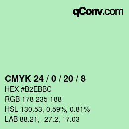 颜色代码: CMYK 24 / 0 / 20 / 8 | qconv.com