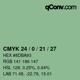 カラーコード: CMYK 24 / 0 / 21 / 27 | qconv.com