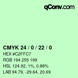 Color code: CMYK 24 / 0 / 22 / 0 | qconv.com