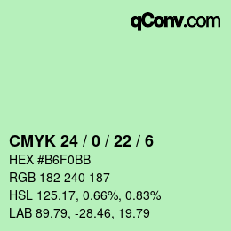 Color code: CMYK 24 / 0 / 22 / 6 | qconv.com
