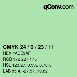 カラーコード: CMYK 24 / 0 / 23 / 11 | qconv.com