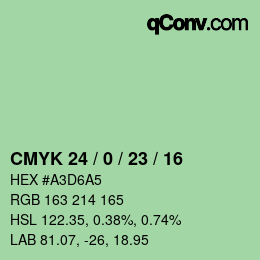 Color code: CMYK 24 / 0 / 23 / 16 | qconv.com