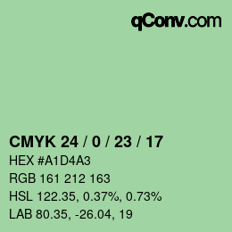 Color code: CMYK 24 / 0 / 23 / 17 | qconv.com