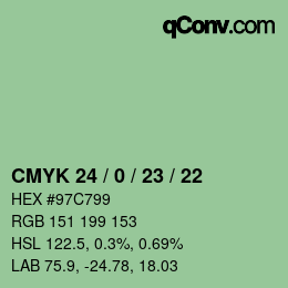 カラーコード: CMYK 24 / 0 / 23 / 22 | qconv.com