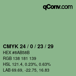 カラーコード: CMYK 24 / 0 / 23 / 29 | qconv.com