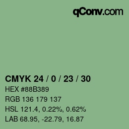 Color code: CMYK 24 / 0 / 23 / 30 | qconv.com