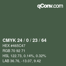 Color code: CMYK 24 / 0 / 23 / 64 | qconv.com