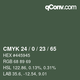 颜色代码: CMYK 24 / 0 / 23 / 65 | qconv.com