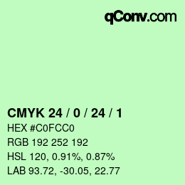 Color code: CMYK 24 / 0 / 24 / 1 | qconv.com