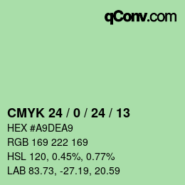 颜色代码: CMYK 24 / 0 / 24 / 13 | qconv.com