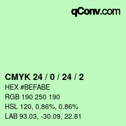 カラーコード: CMYK 24 / 0 / 24 / 2 | qconv.com