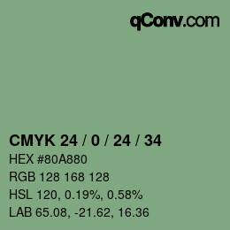 Color code: CMYK 24 / 0 / 24 / 34 | qconv.com