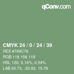 Color code: CMYK 24 / 0 / 24 / 39 | qconv.com