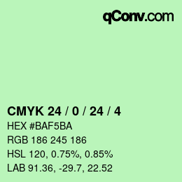 カラーコード: CMYK 24 / 0 / 24 / 4 | qconv.com