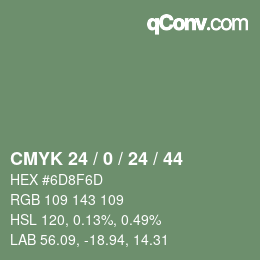 Color code: CMYK 24 / 0 / 24 / 44 | qconv.com