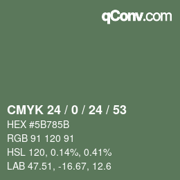 Color code: CMYK 24 / 0 / 24 / 53 | qconv.com