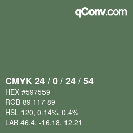 Color code: CMYK 24 / 0 / 24 / 54 | qconv.com