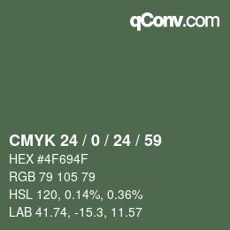 Color code: CMYK 24 / 0 / 24 / 59 | qconv.com