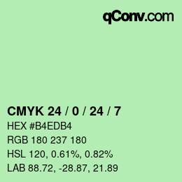 カラーコード: CMYK 24 / 0 / 24 / 7 | qconv.com