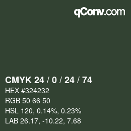 Color code: CMYK 24 / 0 / 24 / 74 | qconv.com