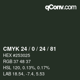Color code: CMYK 24 / 0 / 24 / 81 | qconv.com