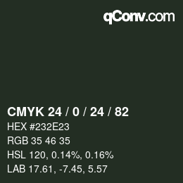 Color code: CMYK 24 / 0 / 24 / 82 | qconv.com