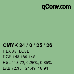 カラーコード: CMYK 24 / 0 / 25 / 26 | qconv.com