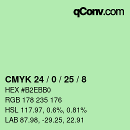 カラーコード: CMYK 24 / 0 / 25 / 8 | qconv.com