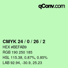 カラーコード: CMYK 24 / 0 / 26 / 2 | qconv.com