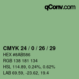 カラーコード: CMYK 24 / 0 / 26 / 29 | qconv.com
