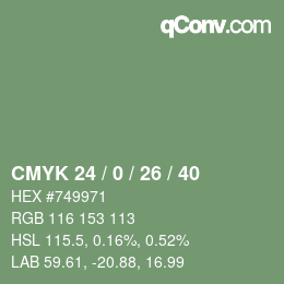 Color code: CMYK 24 / 0 / 26 / 40 | qconv.com