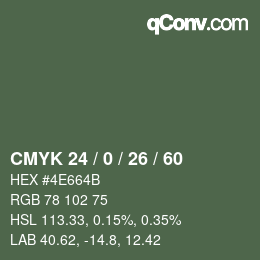 Color code: CMYK 24 / 0 / 26 / 60 | qconv.com