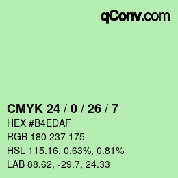 Color code: CMYK 24 / 0 / 26 / 7 | qconv.com